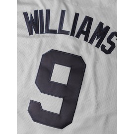 Men'S #9 Vintage Grey Baseball Jersey Stitched Baseball Jersey S-3XL