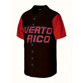 Men'S Puerto Rico #9 Embroidered Baseball Jersey Vintage
