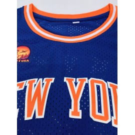 Men'S Embroidered Basketball Shirt - Round Neck, Loose, Breathable, And Elastic Tank Top, Suitable For Training, Parties, And Weekends - Suitable For All Seasons Wear By Both Adults And Women
