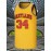 Men's #34 Yellow Basketball Jersey with Red Accents - Embroidered Polyester, Loose Fit, Breathable & Stretch Fabric for Sports, Casual Wear, and Outdoor Activities, Sizes S-XXXL