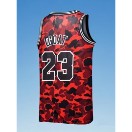 Men's Camo Basketball Tank Top - Breathable Mesh Design, Quick-Dry, Comfortable Fit, Sleeveless Athletic Vest with 