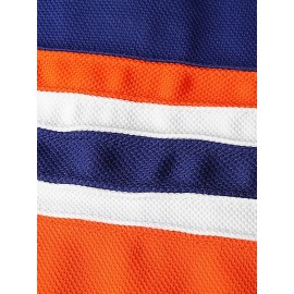 Doug Glatt #69 Halifax Highlanders Vintage Hockey Jersey - Blue & Orange Retro Design,, Moisture-Wicking, Lightweight, V-Neck, Long Sleeve, Loose Fit for Sports, Parties & Casual Wear, Hockey Stocking Stuffers