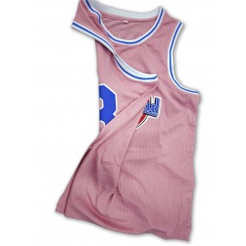 Dreamy Pink Basketball Jersey] Breathable Sleeveless Jersey - Men'S Basketball Sweatshirt - Embroidered Lettering, Loose Fit, Sports Uniform