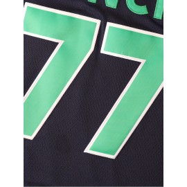 Men'S Basketball Shirt # 77 Navy Blue Basketball Sports Shirt