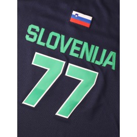 Men'S Basketball Shirt # 77 Navy Blue Basketball Sports Shirt