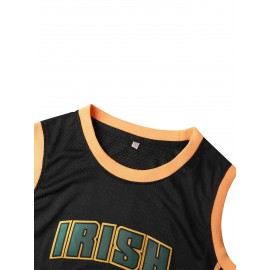 Men's Breathable Black Basketball Suit #23, Round Neck, Embroidered Polyester Knit, Sizes S-3XL