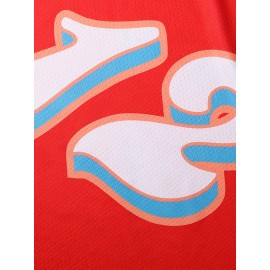 Men's #12 Red Basketball Jersey - Vibrant Orange & Blue Design, Breathable Polyester Mesh for Training, Competition, and Team Sports, Sizes S-XXXL