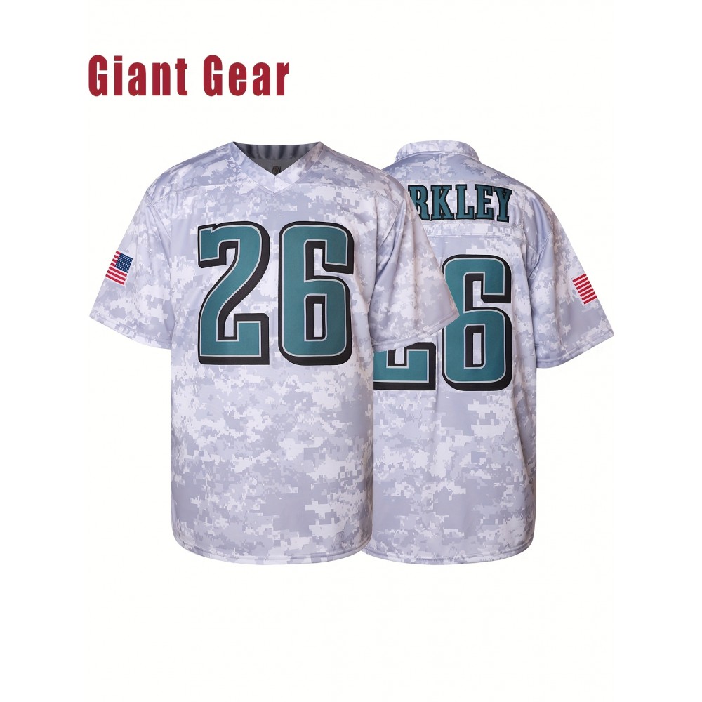 Men'S American # 26 Camouflage Casual Loose Rugby Sweatshirt Suitable For Training, Competition, Team Sports S-3XL