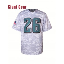 Men'S American # 26 Camouflage Casual Loose Rugby Sweatshirt Suitable For Training, Competition, Team Sports S-3XL