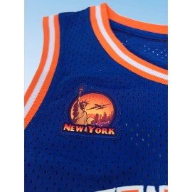 Men's Embroidered #32 Basketball Jersey - Knit Fabric, Crew Neck, Loose Fit, Breathable & Stretchy, Casual Sports Top for Training, Party, Weekend - Four Seasons Wear