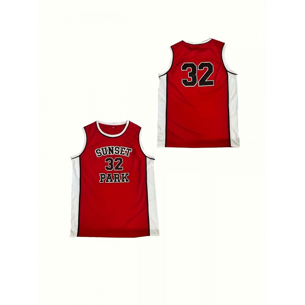 Men'S #32 Vintage Red Basketball Jeresys Stitched Name And Number S-3XL