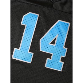 Men'S #14 Stitched Black Vintage Football Jersey