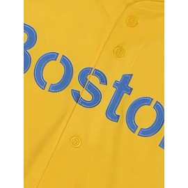 Men'S Baseball Sweatshirt # 34 Yellow Retro Classic Breathable Sweatshirt Embroidered Sewing Sports Wear For Training And Competition