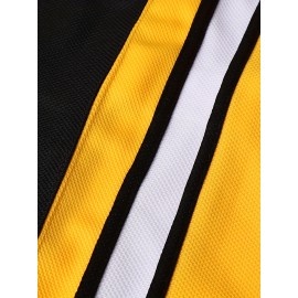 Men's Black Ice Hockey Sweater #18 - Breathable V-Neck, Loose Fit for Competition Training, Streetwear & Outdoor Activities, All Seasons, Sizes S-XXXL, 100% Polyester, Machine Washable, Hockey Jersey