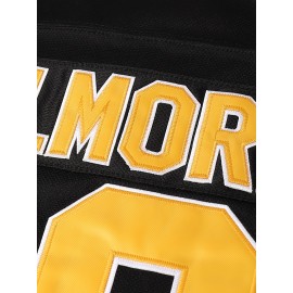 Men's Black Ice Hockey Sweater #18 - Breathable V-Neck, Loose Fit for Competition Training, Streetwear & Outdoor Activities, All Seasons, Sizes S-XXXL, 100% Polyester, Machine Washable, Hockey Jersey