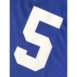Men'S # 5 Embroidered Polyester Football Shirt V-neck Sports Shirt Suitable For Leisure And Outdoor Activities 100% Polyester Knitted Fabric Loose Fit Suitable For Training Beach Parties Spring/Summer Autumn
