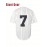 Men's #7 NY Embroidered Baseball Jersey - Breathable V-Neck, Black & White Striped Retro Design, Casual & Sports Wear for Parties, Training, and Outdoor Activities