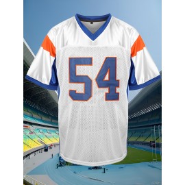 Men'S American Football Top # 54 White Sports Shirt Suitable For Street Training, Competitions, Spring/Summer/Autumn Wear S-XXXL