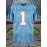 Men's Blue V-Neck Rugby Sweatshirt #1 - Embroidered Polyester Loose Fit Knit Jersey for Sports & Casual Wear, Sizes S-3XL, Breathable & Durable for Team Sports, Training, and Everyday Use
