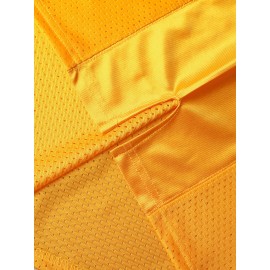 Men's Classic #99 Yellow Embroidered American Football Jersey - Short Sleeve, Breathable Mesh Design, V-Neck, Loose Fit for Training, Competition & Casual Wear, Sizes S-3XL