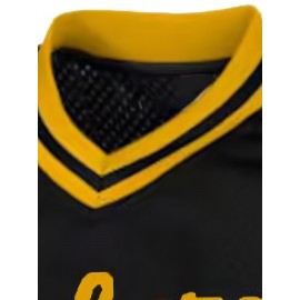Men's #8 Black Baseball Jersey - Breathable Polyester V-Neck Loose Fit with Embroidered Number 8 & Golden Accents, Machine Washable for Team Sports, Training, Casual Outings (Sizes S-3XL)