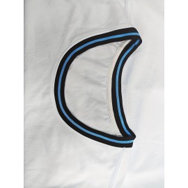 Youngsters' Breathable Basketball Jersey Vest - White & Blue Polyester Sports Vest with 