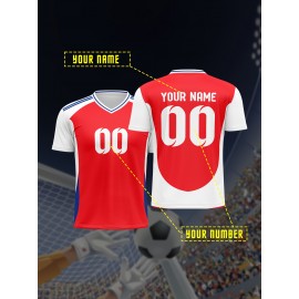 [Customizable Soccer Jersey] Customizable Youngsters' Soccer Jersey | V-Neck, Comfort Fit with Name & Number, Breathable Polyester, Machine Washable, Perfect for Sports & Outdoor Activities