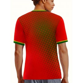 Professional Sports Fabric Women's Creative Pattern Print Country Home Soccer Jersey T-shirt, As Gifts For Sports Fans