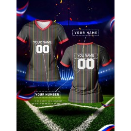 Outdoor Adventures | Customizable Women's V-Neck Football Jersey - Personalized Name & Number, Breathable, Quick-Drying Polyester Sports Top for Team Training, Casual Wear & Light Activities