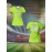 Custom Women's V-Neck Football Jersey - Personalized Name & Number, Lime Green with White Splatter Design, Breathable Moisture-Wicking Quick-Dry Fabric, Loose Fit for Team Training, Fitness & Casual Wear, Sports Training Gear, Comfortable Sports Apparel