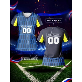 [Quickdry] Customizable Women's V-Neck Soccer Jersey - Personalized Name & Number, Breathable Polyester, Quick-Dry Sports Top for Team Training & Casual Wear
