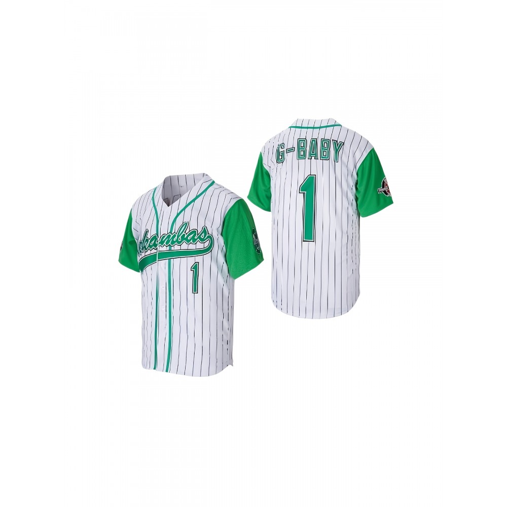 Men'S #1 Baseball Jersey Classic Vintage All Stitched Retro Movie S-XXXL